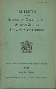 Bulletin of The School of Oriental and African Studies XXIX Part 3 (1966)