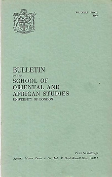 Bulletin of The School of Oriental and African Studies XXXI Part 1 (1968)