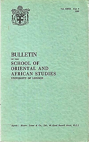 Bulletin of The School of Oriental and African Studies XXXII Part 3 (1969)