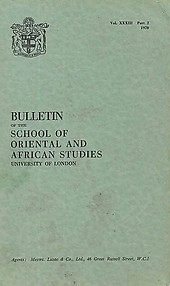 Bulletin of The School of Oriental and African Studies XXXIII Part 2 (1970)