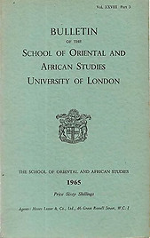 Bulletin of The School of Oriental and African Studies XXVIII Part 3 (1965)