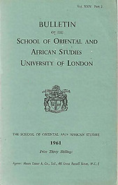 Bulletin of The School of Oriental and African Studies XXIV Part 2 (1961)