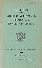 Bulletin of The School of Oriental and African Studies XXVIII Part 1 (1965)