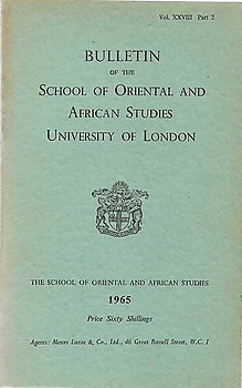 Bulletin of The School of Oriental and African Studies XXVIII Part 1 (1965)