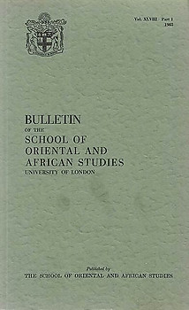 Bulletin of The School of Oriental and African Studies XLVIII Part 1 (1985)