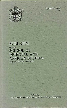 Bulletin of The School of Oriental and African Studies XLVIII Part 3 (1985)