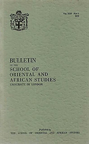 Bulletin of The School of Oriental and African Studies XLII Part 1 (1979)