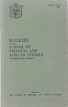 Bulletin of The School of Oriental and African Studies XLIV Part 3 (1981)