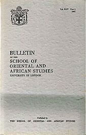 Bulletin of The School of Oriental and African Studies XLIV Part 1 (1981)