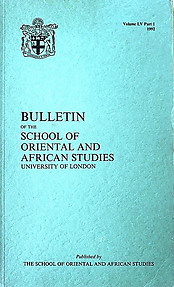Bulletin of The School of Oriental and African Studies LV Part 1 (1992)