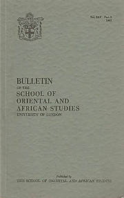 Bulletin of The School of Oriental and African Studies XLV Part 2 (1982)