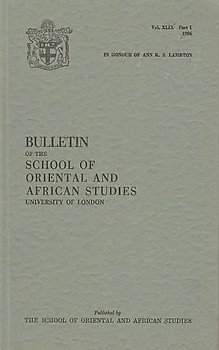 Bulletin of The School of Oriental and African Studies XLIX Part 1 (1986)