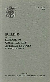 Bulletin of The School of Oriental and African Studies XLV Part 3 (1982)