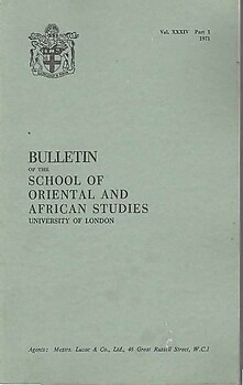 Bulletin of The School of Oriental and African Studies XXXIV Part 1 (1971)