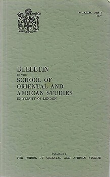 Bulletin of The School of Oriental and African Studies XXXIX Part 3 (1976)