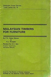 Malaysian Timbers for Furniture - P. K. Balan Menon & H. J. Burgess