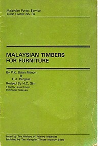 Malaysian Timbers for Furniture - P. K. Balan Menon & H. J. Burgess