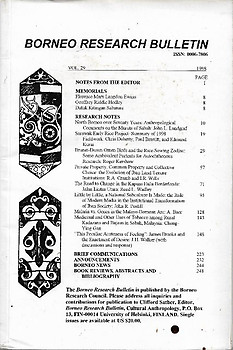 Borneo Research Bulletin Vol 29 1998 - Clifford Sather (ed)