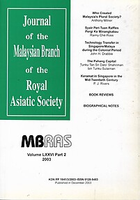 Malaysian Branch of the Royal Asiatic Society Journal - Volume LXXVI Part 2 2003