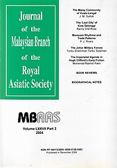 Malaysian Branch of the Royal Asiatic Society Journal - Volume LXXVII Part 2 2004