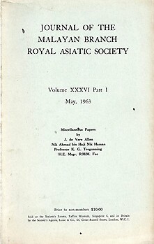 Journal of the Malayan Branch of the Royal Asiatic Society - Volume XXXVI, Part 1, May 1963