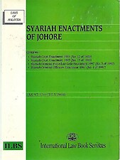 Syariah Enactments of Johore - Legal Research Board