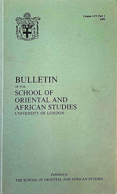 Bulletin of The School of Oriental and African Studies LVI Part 1 (1993)