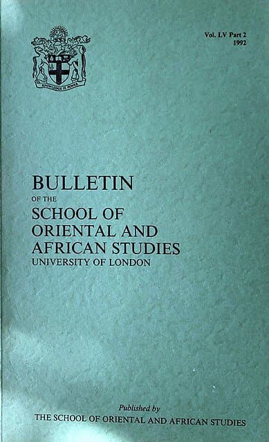 Bulletin of The School of Oriental and African Studies LV Part 2 (1992)