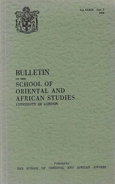 Bulletin of The School of Oriental and African Studies XXXIX Part 2 (1976)