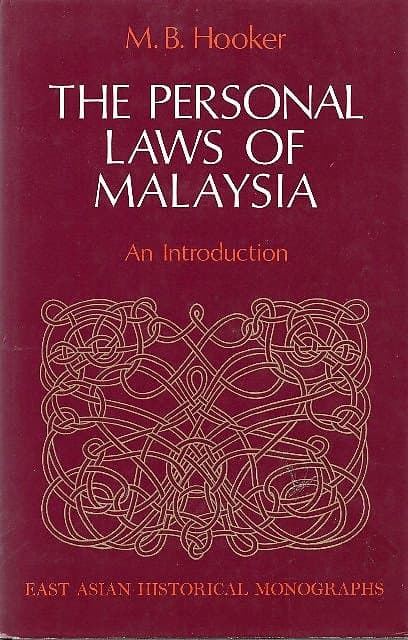 The Personal Laws of Malaysia: An Introduction - MB Hooker