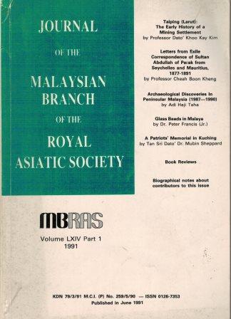 Journal of the Malaysian Branch of the Royal Asiatic Society LXIV Part 1, 1991