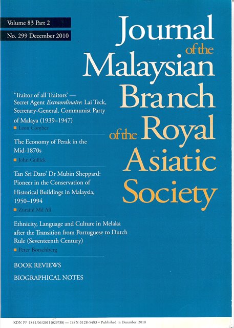 Malaysian Branch of the Royal Asiatic Society Journal - Volume 83 Part 2 2010