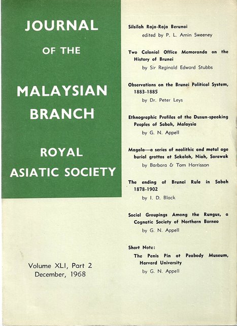 Malaysian Branch of the Royal Asiatic Society Journal - Volume XLI Part 2 1968