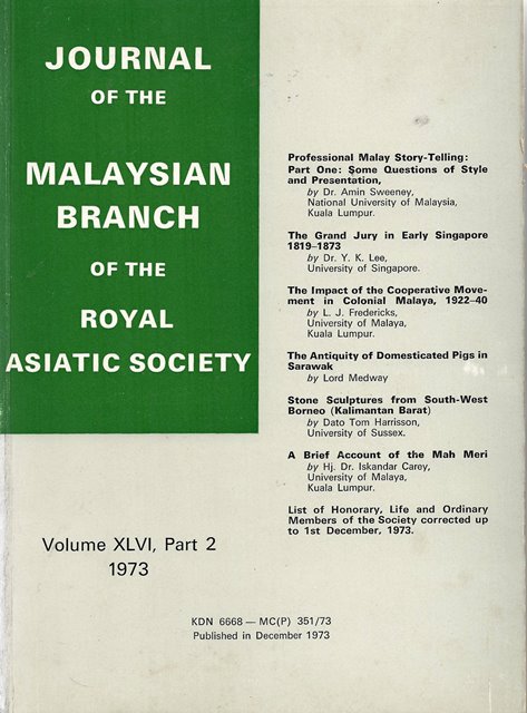 Malaysian Branch of the Royal Asiatic Society Journal - Volume XLVI Part 2 1973
