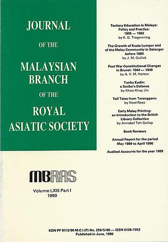 The Penang Bookshelf. Malaysian Branch Of The Royal Asiatic Society ...